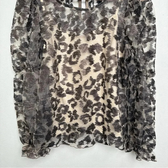 Anthropologie Eva Franco Womens Size Small Sheer  Leopard Top - Picture 4 of 14